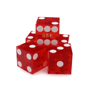 New Casino Dice - Red 19mm Transparent Professional Craps Size and Quality