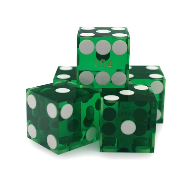 New Casino Dice - Green 19mm Transparent Professional Craps Size and Quality