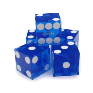 New Casino Dice - Blue 19mm Transparent Professional Craps Size and Quality