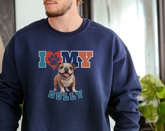 Bulldog lover sweatshirt, Bulldog face sweatshirt, Bully dog mom birthday, Bulldog shirt, Bulldog dog owner shirt gift, Bulldog dad shirt