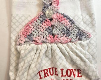 Mickey and Minnie Hand Towel, Crochet Topper, 1928 Design
