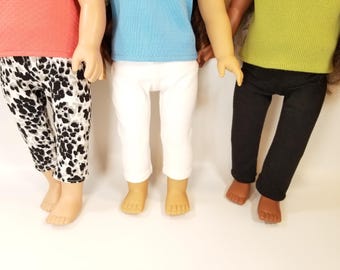 Doll leggings in 3 different colorways/Fits like American doll clothing/ 18 inch doll clothes/ 18" Doll Clothes for American Girl