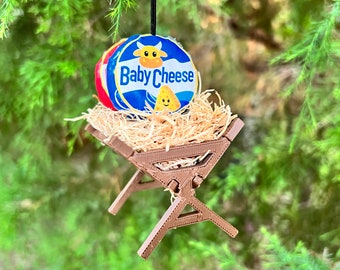 Baby Cheeses in a Manger, an ornament.