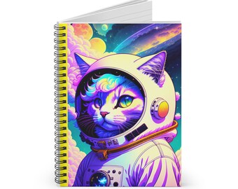 Astrocats Notebook: Private Pearl | Journal | Planner | Spiral-Bound | Lined Notebook | Cat Notebook | Cat Lover Gifts | Astronaut | Space