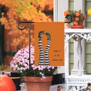Funny Witch Halloween Garden Flag