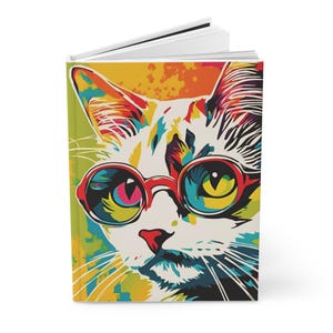 Carnet cartonné chat studieux