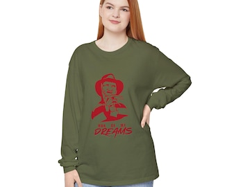 Nightmare on Elm Street Inspired Long Sleeve T-Shirt, Horror Movie Fan,  Cozy sweatshirt.