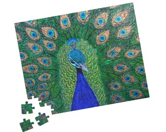 Vibrant Peacock Artwork, Frame-able Piece 110. 252, 520 or 1014 pieces