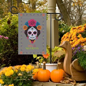 Día de los Muertos, Dag van de Doden, suikerschedel, Mexicaans erfgoed (grijs)