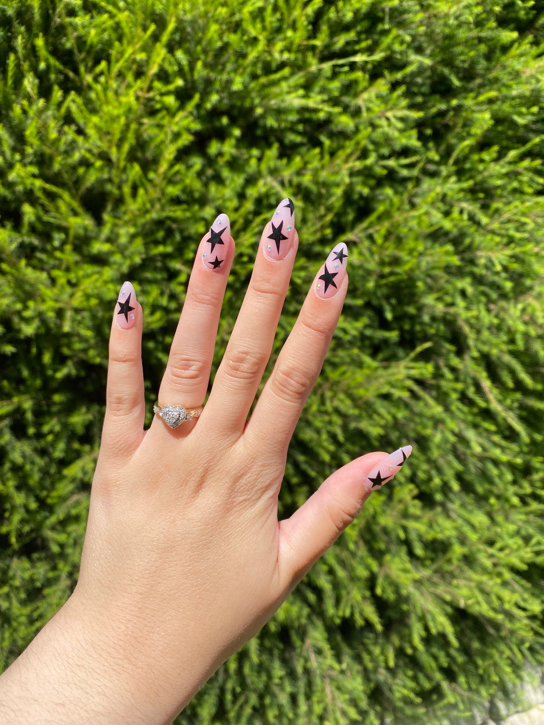 PRESS ON NAILS Star Nails Y2K Nails Almond Nails Handmade Press on Nail