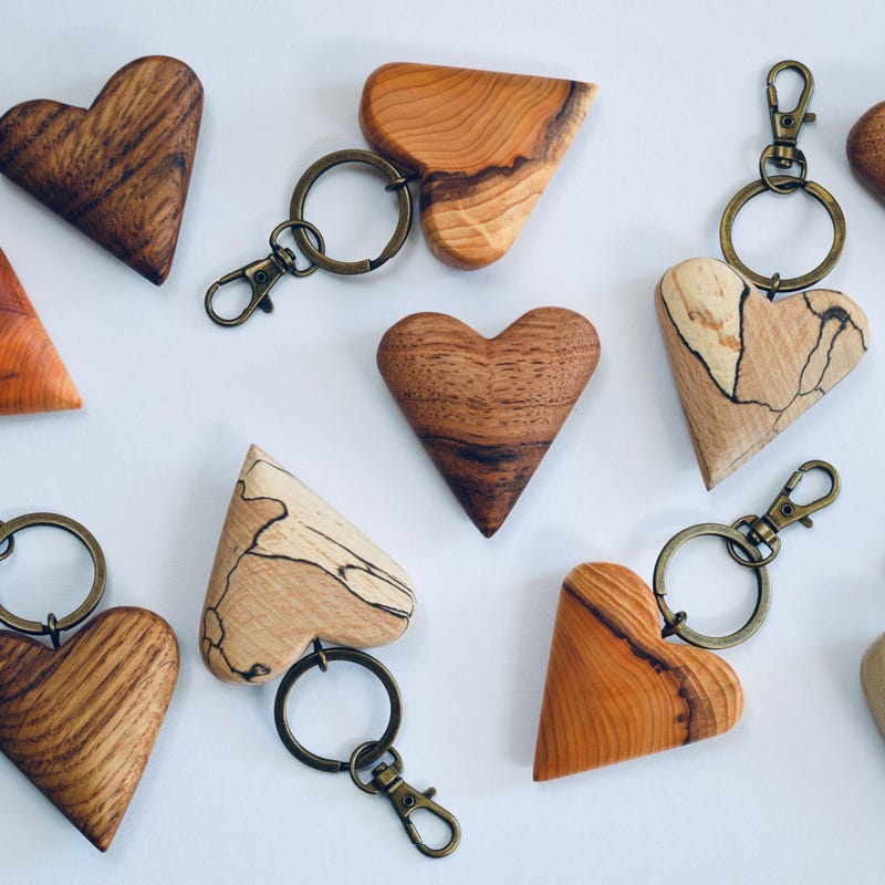 Spring Key Rings Wooden Wooden Keyring - Etsy UK