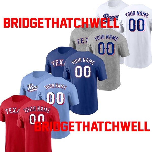Custom Texas Team Baseball Name & Number T-Shirt, Baseball Team Name Texas Shirt, Baseball Texas Shirt Gift, Custom Texas Gift Tee