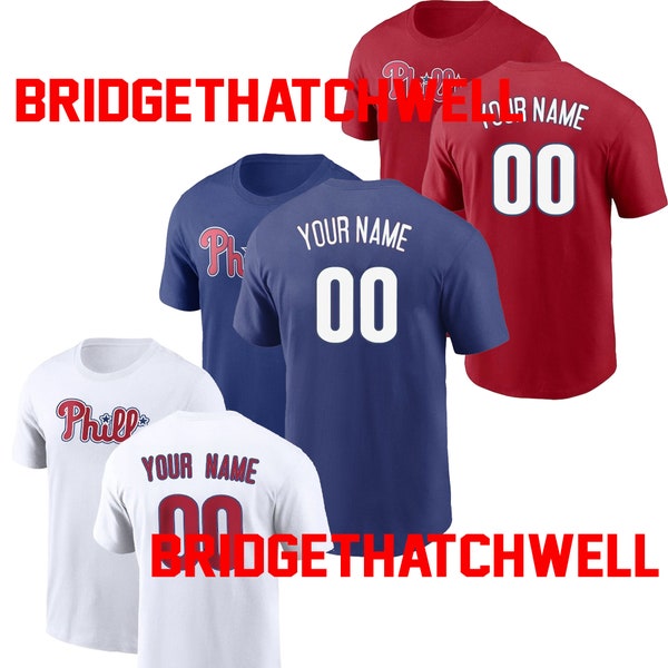 Custom Philadelphia Team Baseball Name & Number T-Shirt, Baseball Team Name Shirt, Baseball Philadelphia Shirt Gift, Custom Philadelphia Tee