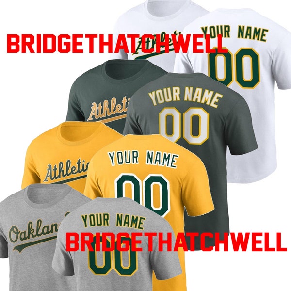 Custom Oakland Team Baseball Name & Number T-Shirt, Baseball Team Name Oakland Shirt, Baseball Oakland Shirt Gift, Custom Oakland Shirt