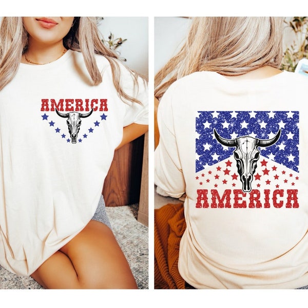 Western Fourth of July T-Shirt, Glitter 4th of July Shirt, Retro American Shirt Gift, American Independence Day T-Shirt, Vintage America Tee