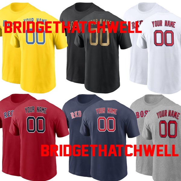 Custom Boston Team Baseball Name & Number T-Shirt, Baseball Team Name Boston Shirt, Baseball Boston Shirt Gift, Custom Boston Gift Tee