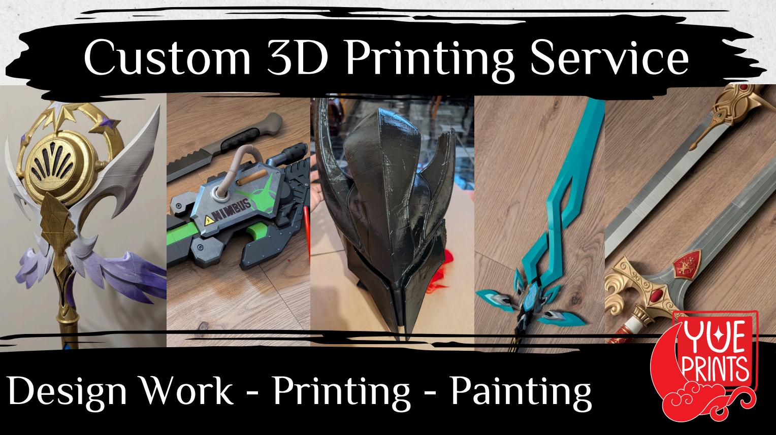 Kundenspezifische 3D-Druck- / 3D-Design- / Lackierservices - Cosplay, Werkzeuge, Teile usw.