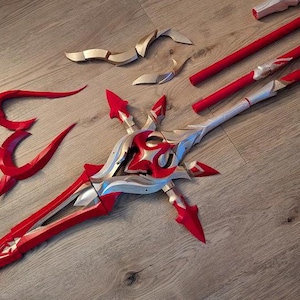 Honkai Sternschiene Argenti Spear| Argenti Cosplay 3D Print/Handgefertigter Cosplay Prop für Cosplay und Conventions | Sternenschiene Cosplay