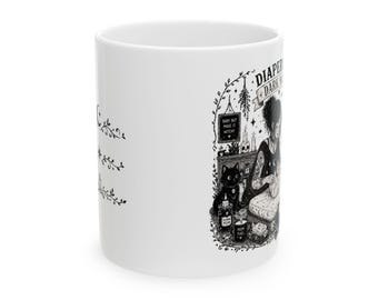 Diaper Bag Witch Illustration mug | Ceramic Mug