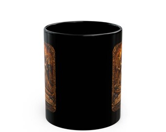 Goddess Empress Illustration Black Mug | 11oz 15oz