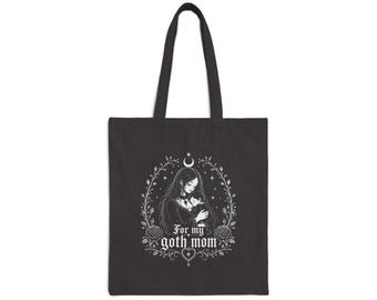 For My Goth Mom tote bag | gothic mother love illustration