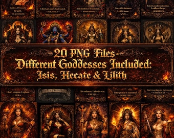 Occult Goddess Printable Ephemera | 20 PNG Pages | Junk Journal Kit | Tarot Witchy Aesthetic | Instant Download