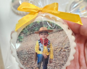 One Dozen Custom Birthday Cookies, Personalized Edible Photo Birthday Cookies, Handcrafted Cookies, Customized Birthday Images, Logos