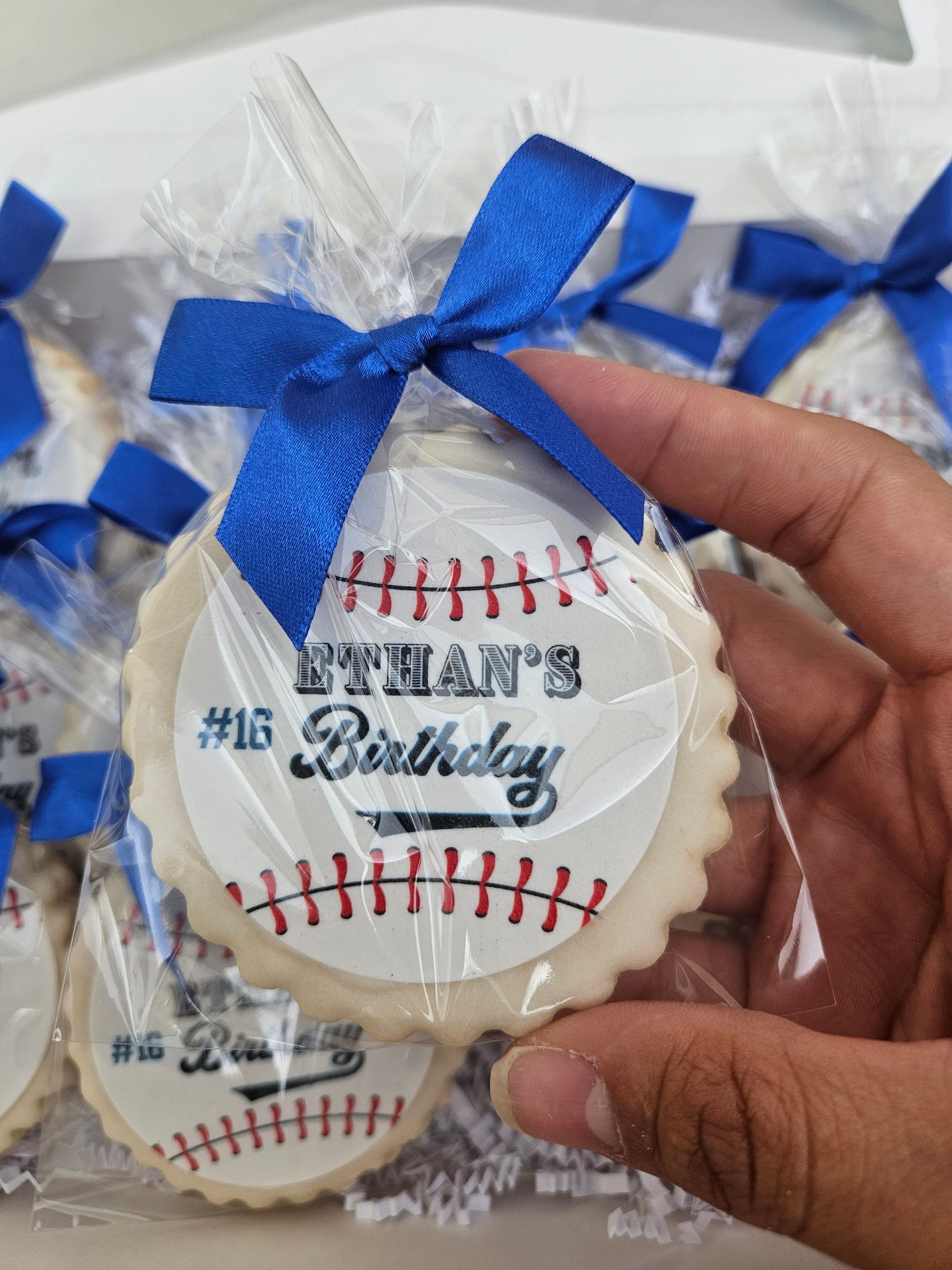One Dozen Custom Baseball Birthday Cookies, Personalized Edible Photo Birthday Cookies, Handcrafted Cookies, Customized Birthday Images