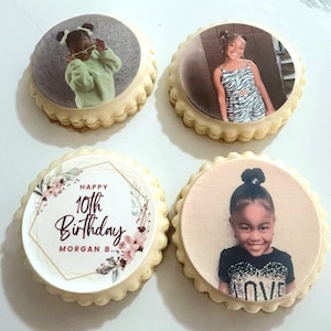 Custom Birthday Cookies, Personalized Edible Photo Birthday Cookies, Handcrafted Cookies, Customized Birthday Images