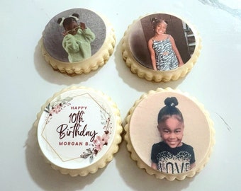 Custom Birthday Cookies, Personalized Edible Photo Birthday Cookies, Handcrafted Cookies, Customized Birthday Images