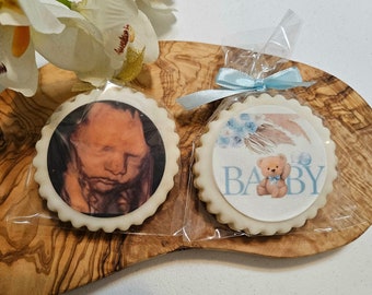 Custom Baby Shower Cookies, Personalized Edible Photo Baby Shower Cookies, Homemade Cookies, Customized Baby Shower Images, Logos