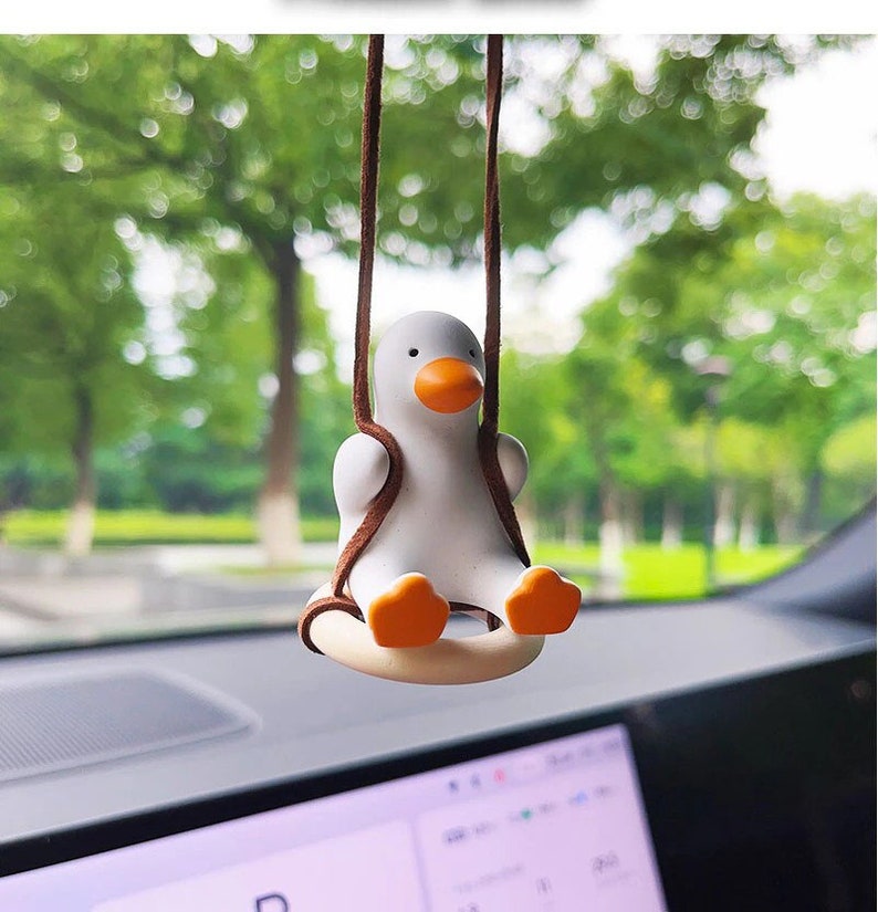 Anime Car Interior Decoration Cute Swinging Duck Rearview Mirror