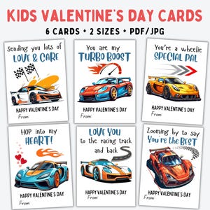 EDITABLE Cars Valentine Cards, Classroom Valentines Day Cards Boys, Kids Valentines, Valentine Cards for Kids Classroom, INSTANT DOWNLOAD