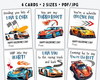 EDITABLE Cars Valentine Cards, Classroom Valentines Day Cards Boys, Kids Valentines, Valentine Cards for Kids Classroom, INSTANT DOWNLOAD