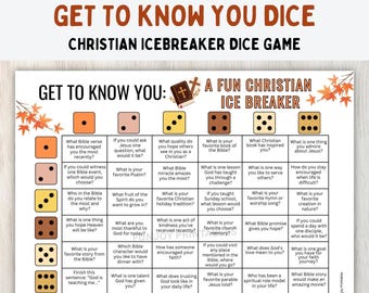 Christian Icebreaker Dice Game, Bible Conversation Activity (Digital Download)
