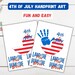 4th of July Handprint Art, 4th of July Activity, Preschool Activity ...