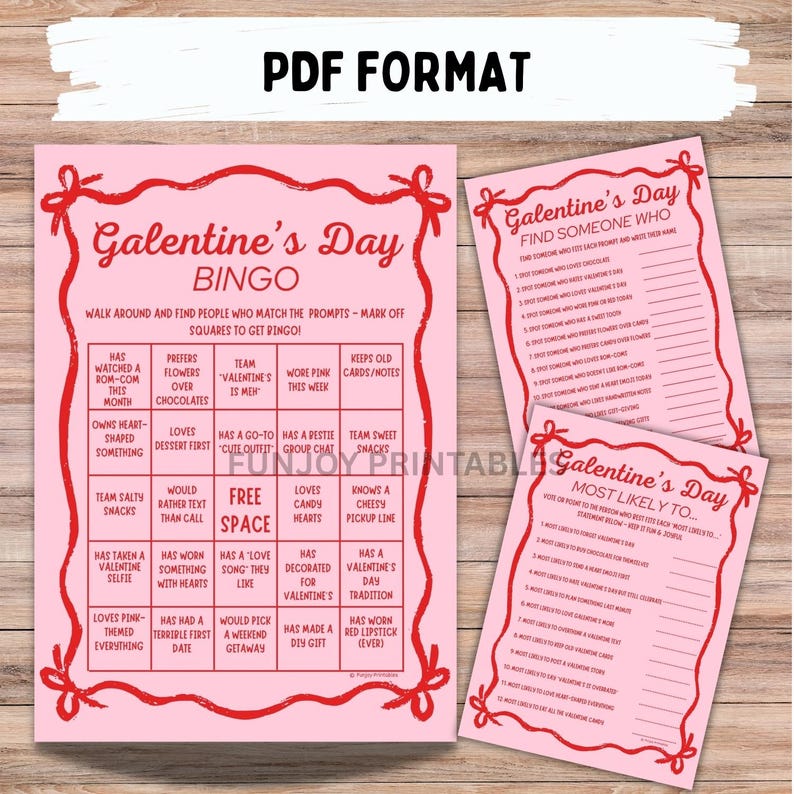 Galentine Games Night for Adults - PRINTABLE Galentine Party Games for Girls, Valentines Day Group Games - Instant Download image 5