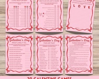 Galentine Games Night voor volwassenen - AFDRUKBARE Galentine Party Games voor meisjes, Valentijnsdag groepsgames - Instant Download