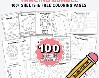 Preschool Line Tracing Worksheets, Lines Trace Pages PRINTABLE, Homeschool Busy Book, Kindergarten Curriculum Learning, Handwriting DOWNLOAD