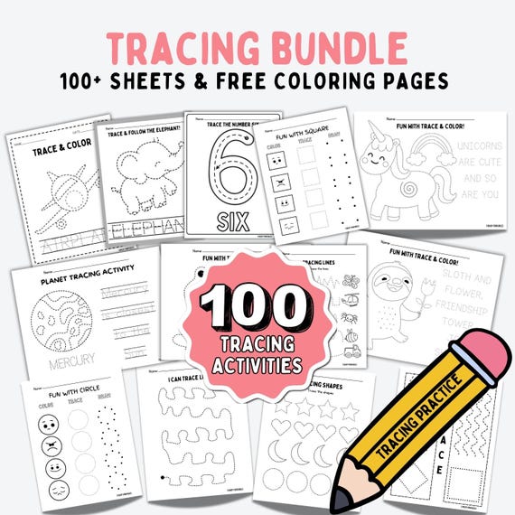 Preschool Line Tracing Worksheets, Lines Trace Pages PRINTABLE, Homeschool Busy Book, Kindergarten Curriculum Learning, Handwriting DOWNLOAD