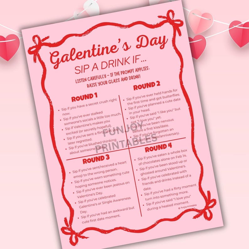 Galentine Games Night for Adults - PRINTABLE Galentine Party Games for Girls, Valentines Day Group Games - Instant Download image 9