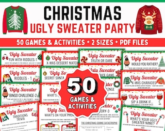 50 Christmas Ugly Sweater Party Games Bundle (Digital Download)