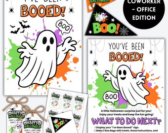 You've been booed office coworker sign, Booed sign office version work, Halloween game I've been booed, Boo Basket Tags, DIGITAL DOWNLOAD