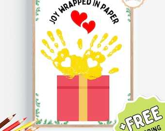 Christmas Handprint Craft, PRINTABLE Christmas Activity for Kids, Christmas Handprint Art, Baby Toddler Kid, DIY Christmas Handprint Craft