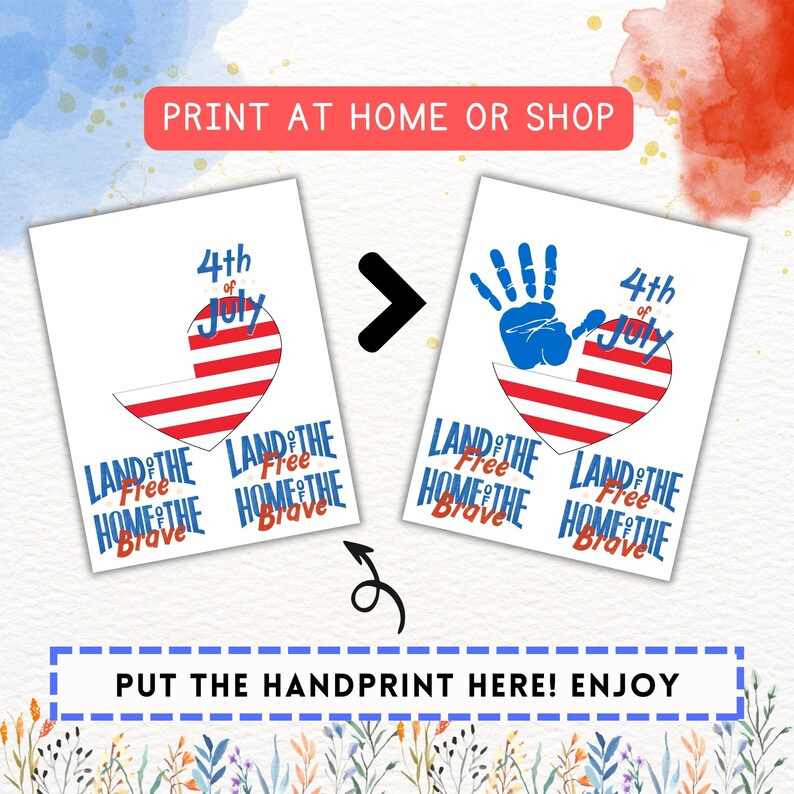 4th of July Handprint Art, 4th of July Activity, Preschool Activity ...