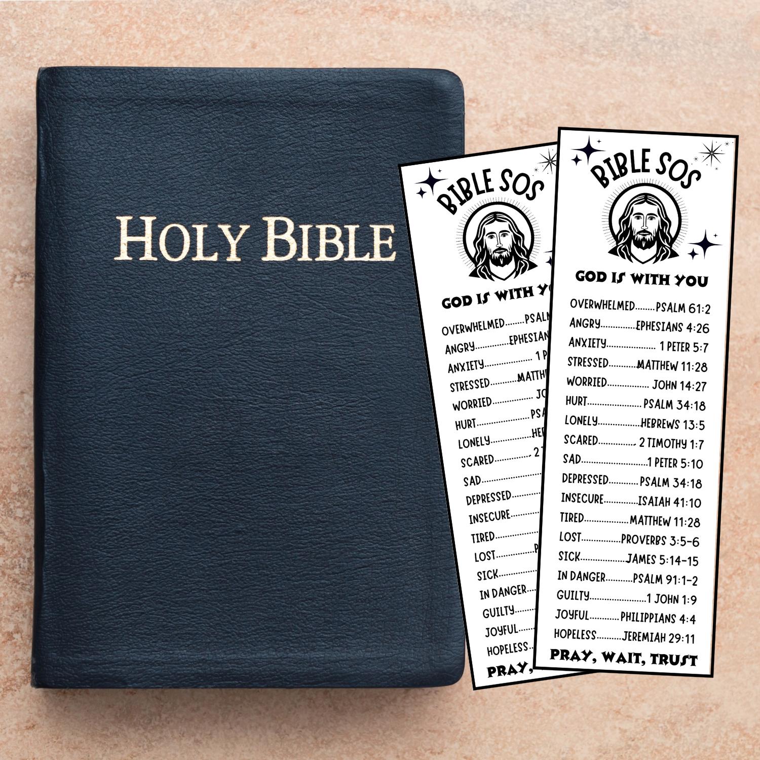 Bible Emergency Numbers Cards, Bible Verse Bookmark, Bible Feelings ...