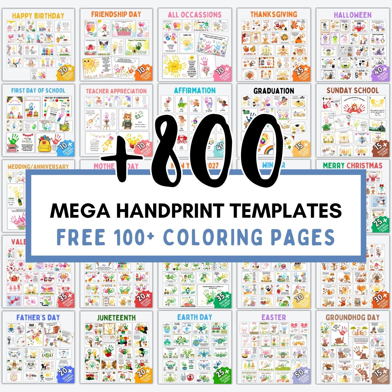31 Festive Mardi Gras Crafts for Kids 26 Mega Handprint Craft BUNDLE, Handprint Craft, Handprint Template for…