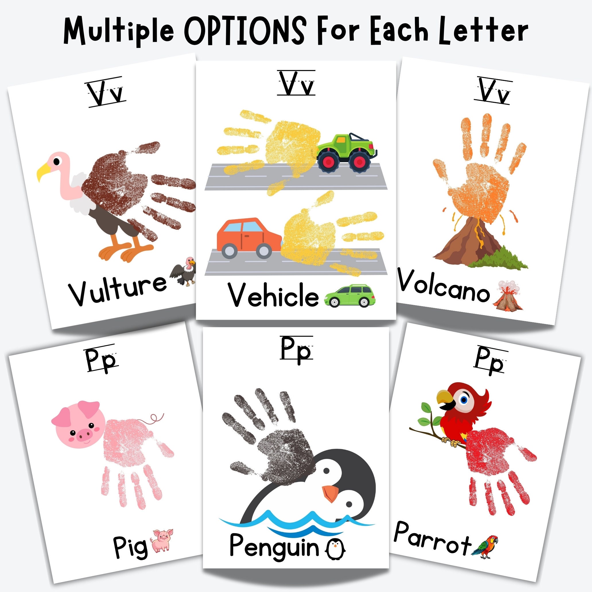 Handprint Alphabet Book Template Preschool Kindergarten Craft DIY Handprint Alphabet Book Template Preschool Kindergarten Craft DIY