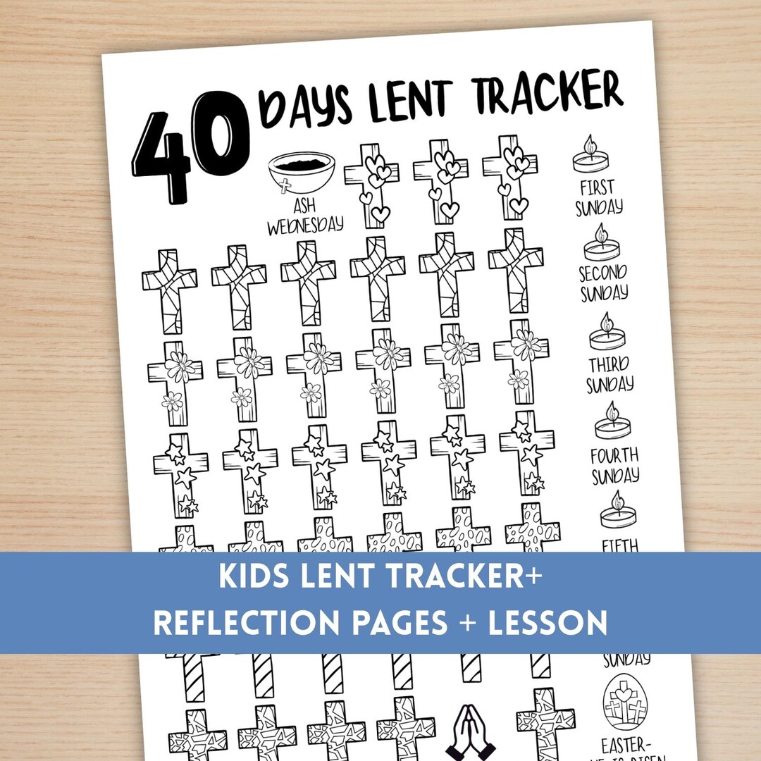 Lent Tracker for Kids, Christian Lent Craft, Ash Wednesday Craft, 40 ...
