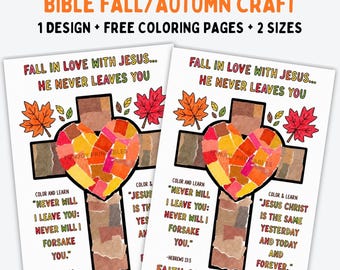 Fall Jesus Bible Craft PRINTABLE, Christian Fall Activity for Kids, Church, Sunday School, Bible Lesson (Digital Download)